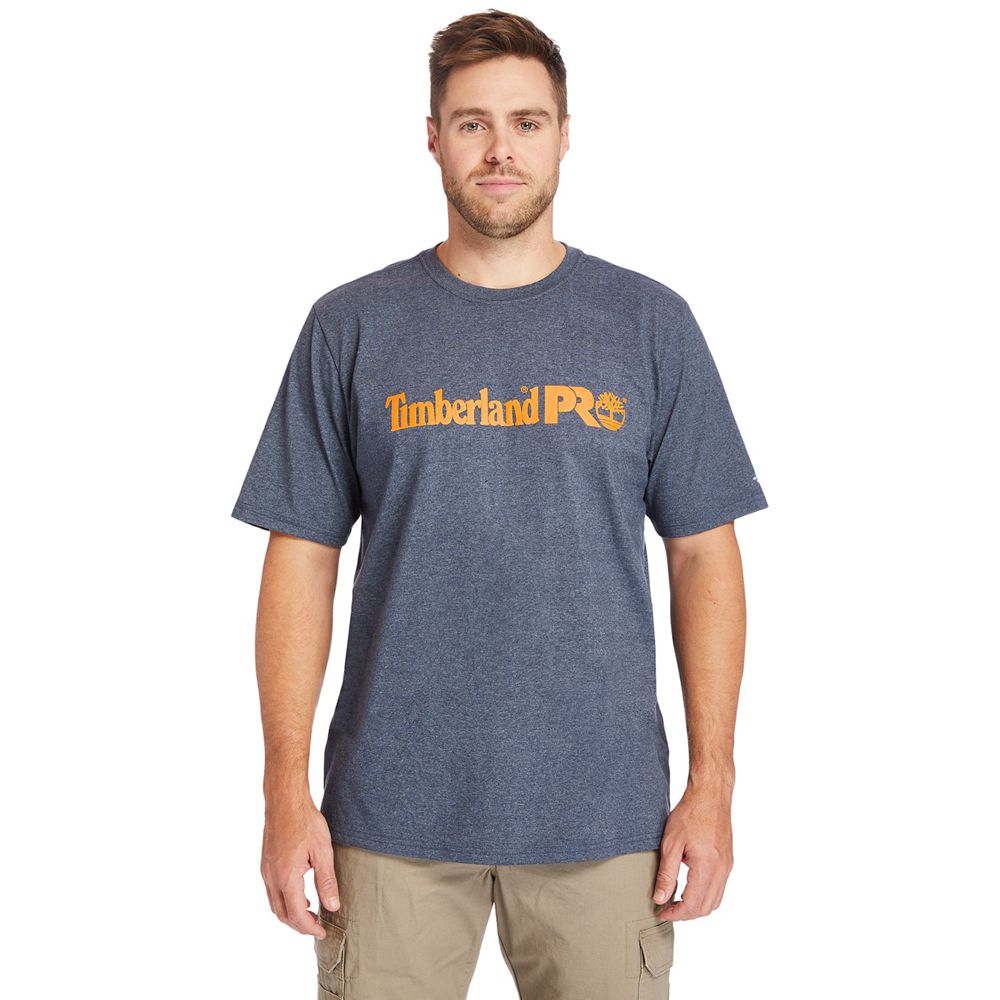 Camisetas Timberland Hombre Pro® Big & Tall Base Plate Short-Sleeve Azul Marino - Chile JQW-539107